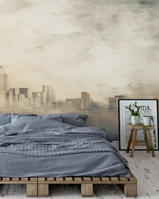 Foggy Cold Skyline Urban Wallpaper