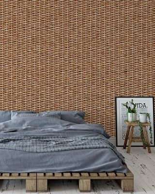 Illustrated Wicker Basket Weave Wallpaper
