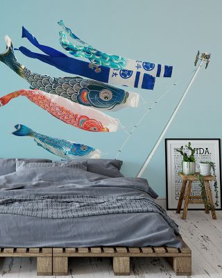 Koinobori, Japanese Kites Traditional Wallpaper