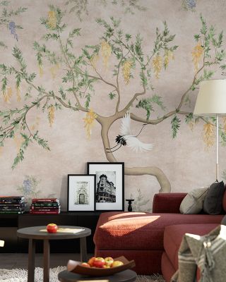 Laburnum Floral Elegance Wallpaper