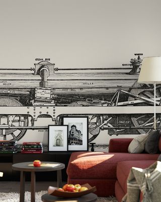 Locomotive Ahead Industrial Wallpaper