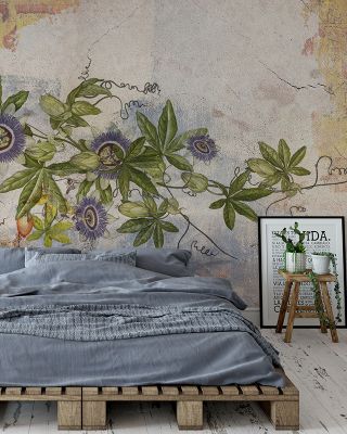 Passiflora Fresco Botanical Wallpaper