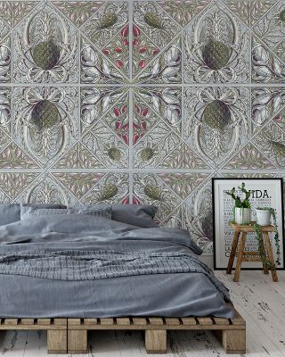 Pineapple Deco Tropical Art Deco Wallpaper