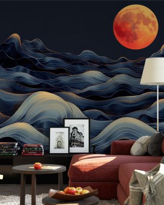 Rolling Waves Coastal Wallpaper
