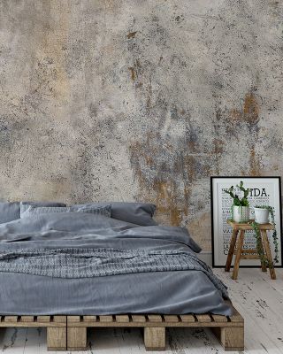 Rough Concrete Panoramic Industrial Wallpaper