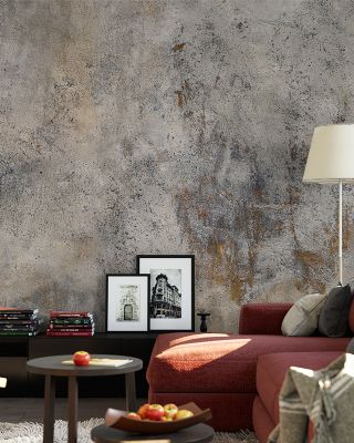 Rough Concrete Panoramic Industrial Wallpaper