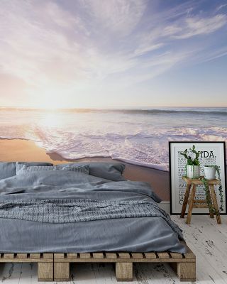 Sandy Beach Coastal Serenity Wallpaper