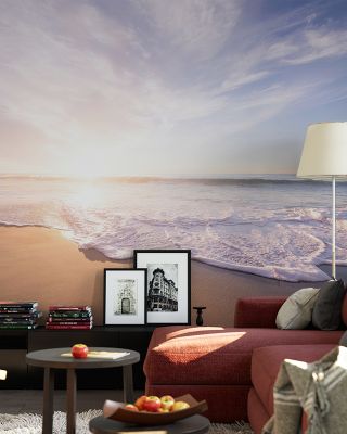 Sandy Beach Coastal Serenity Wallpaper