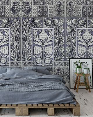 Thistle Walls Blue Botanical Wallpaper