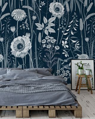 Wild Herbs Rising Botanical Wallpaper