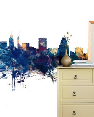Baltimore Skyline in Blue & Bronze