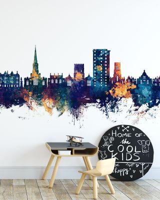 Bedford England Skyline in Blue & Bronze