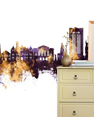 Blackburn England Skyline in Purple & Gold