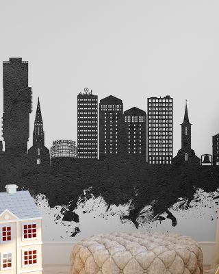 Bochum Germany Skyline in Black & White