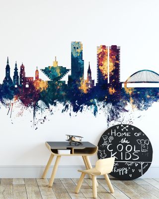 Bratislava Slovakia Skyline in Blue & Bronze