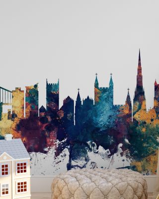 Bristol England Skyline in Blue & Bronze