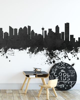 Calgary Canada Skyline in Black & White