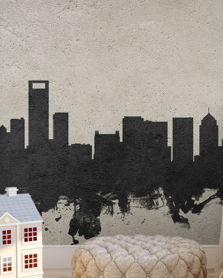 Charlotte North Carolina Skyline in Concrete