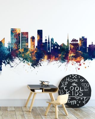 Chattanooga Tennessee Skyline in Blue & Bronze