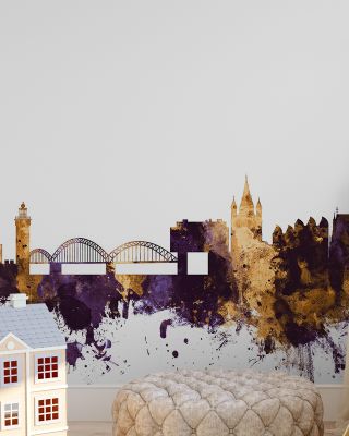 Cologne Germany Skyline in Purple & Gold