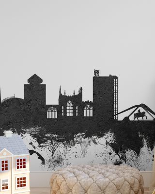 Coventry England Skyline in Black & White