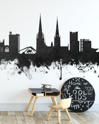 Coventry England Skyline in Black & White