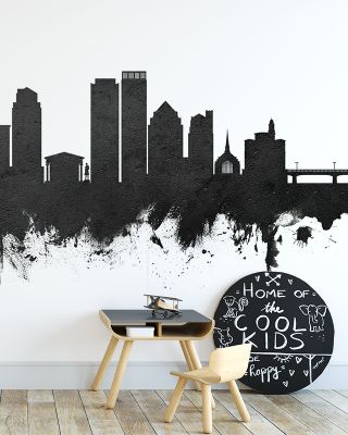 Dayton Ohio Skyline in Black & White