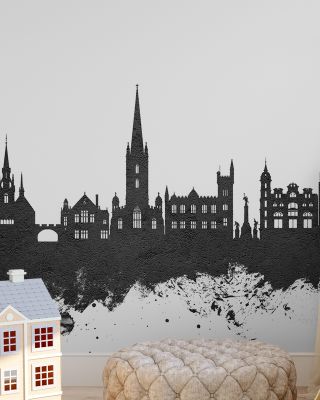Derry Northern Ireland Skyline in Black & White
