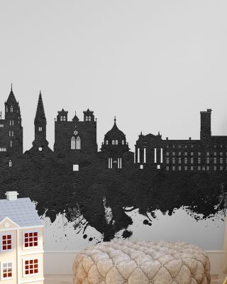 Dijon France Skyline in Black & White