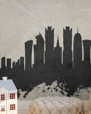 Doha Qatar Skyline Concrete Art