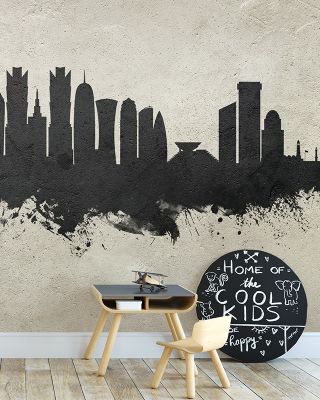 Doha Qatar Skyline Concrete Art