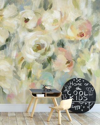 Expressive Pale Floral on Canvas