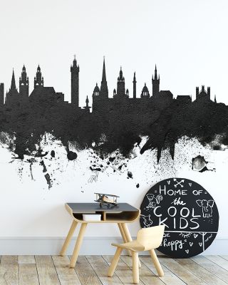 Glasgow Scotland Skyline Black & White
