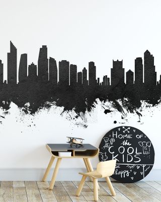 Gold Coast Australia Skyline Black & White