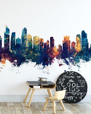 Gold Coast Australia Skyline Blue & Bronze