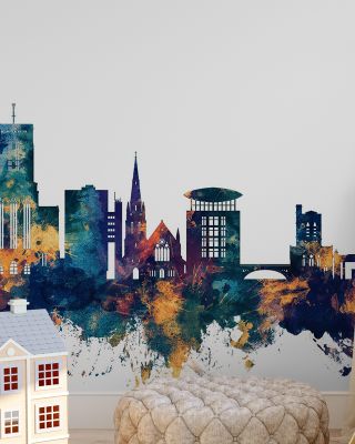 Guildford England Skyline Blue & Bronze