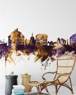 Hallstatt Austria Skyline Purple & Gold