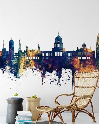 Havana Cuba Skyline Blue & Bronze