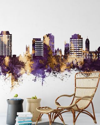 Hobart Australia Skyline Purple & Gold
