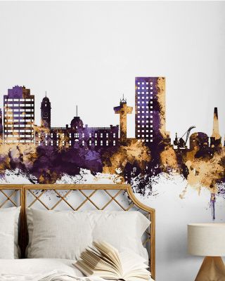 Hobart Australia Skyline Purple & Gold