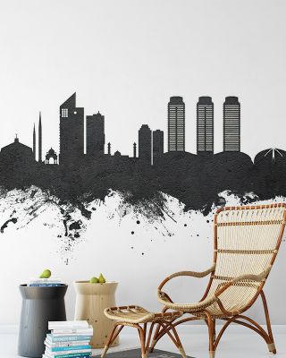 Islamabad Pakistan Skyline Black & White