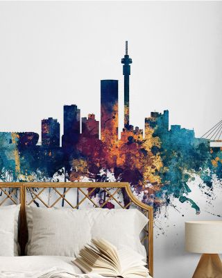 Johannesburg South Africa Skyline Blue & Bronze