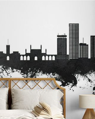 Kabul Afghanistan Skyline Black & White