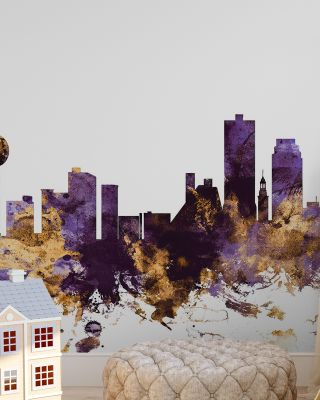 Knoxville Tennessee Skyline Purple & Gold