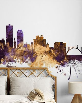 Knoxville Tennessee Skyline Purple & Gold