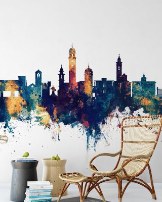 Lugano Switzerland Skyline Blue & Bronze
