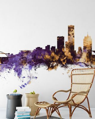 Milwaukee Wisconsin Skyline Purple & Gold