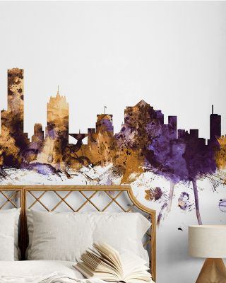 Milwaukee Wisconsin Skyline Purple & Gold