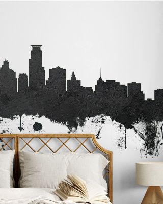 Minneapolis Minnesota Skyline Black & White