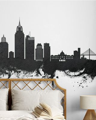 Mobile Alabama Skyline Black & White